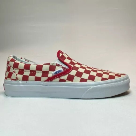 Vans Off The Wall Classic Red Checkerboard Slip-On Shoes 500714 Men 7 Women 8.5 - Picture 2 of 11